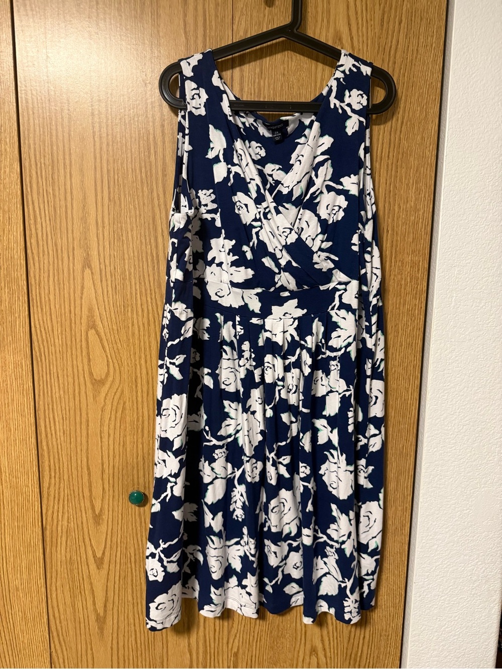 Lands' End Navy and White Dress